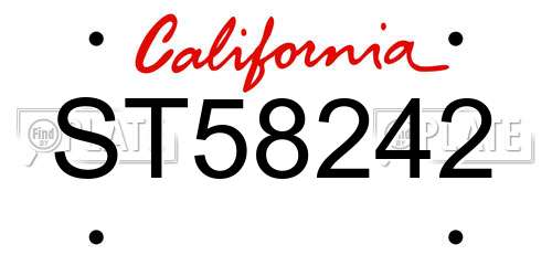 ST58242 California License Plate