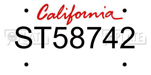 ST58742 California License Plate
