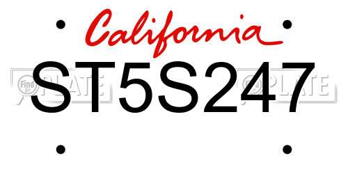 ST5S247 California License Plate