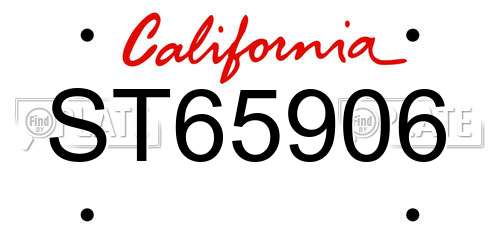 ST65906 California License Plate