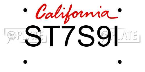ST7S9I California License Plate