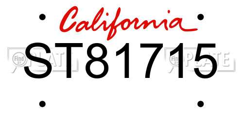 ST81715 California License Plate