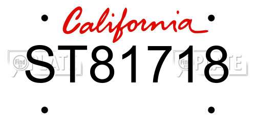 ST81718 California License Plate