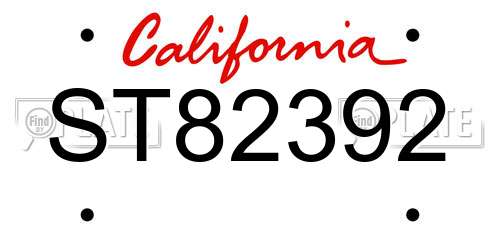 ST82392 California License Plate