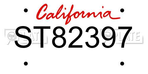 ST82397 California License Plate