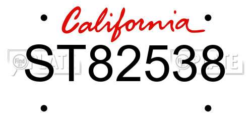 ST82538 California License Plate