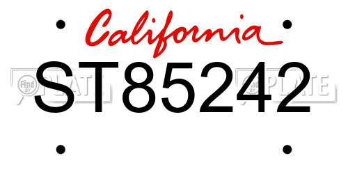 ST85242 California License Plate
