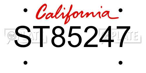 ST85247 California License Plate