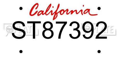 ST87392 California License Plate