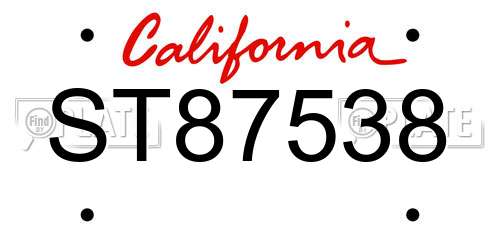 ST87538 California License Plate