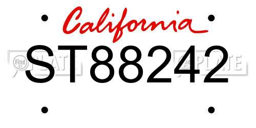 ST88242 California License Plate