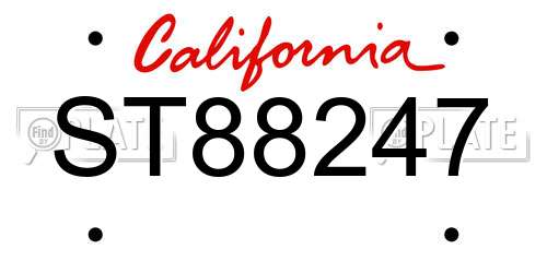 ST88247 California License Plate