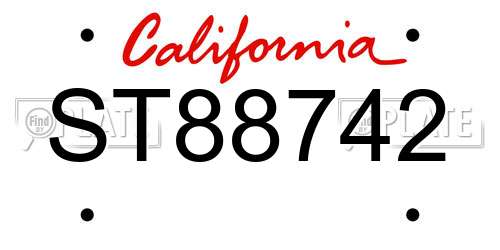ST88742 California License Plate