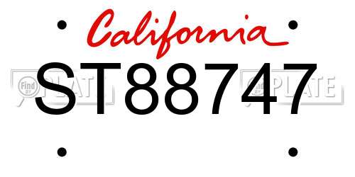 ST88747 California License Plate
