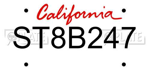 ST8B247 California License Plate