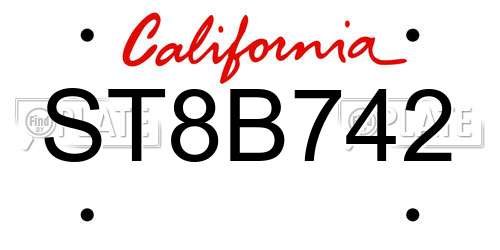 ST8B742 California License Plate