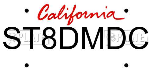 ST8DMDC California License Plate