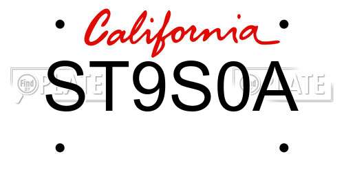 ST9S0A California License Plate