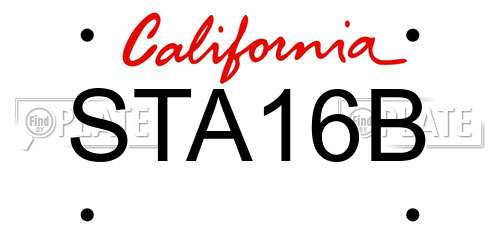 STA16B California License Plate