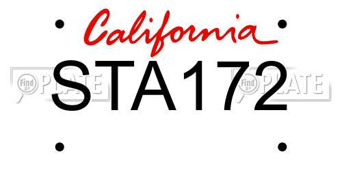 STA172 California License Plate