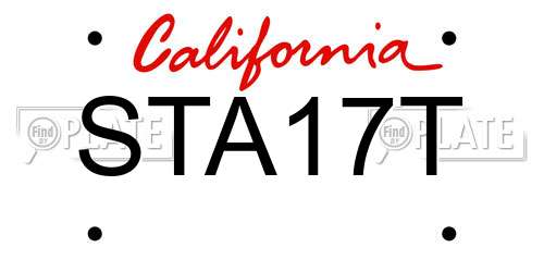 STA17T California License Plate