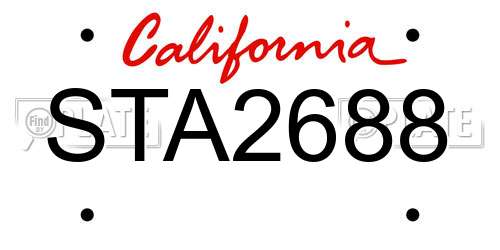 STA2688 California License Plate