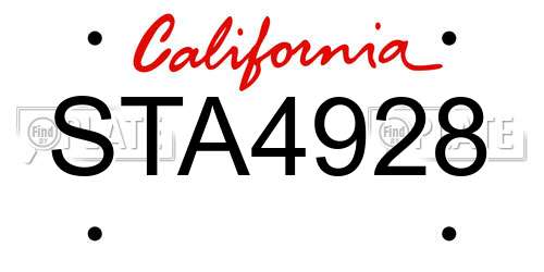 STA4928 California License Plate