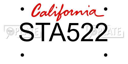 STA522 California License Plate