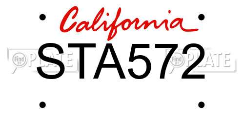 STA572 California License Plate