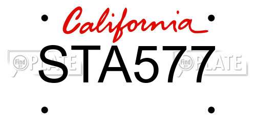 STA577 California License Plate