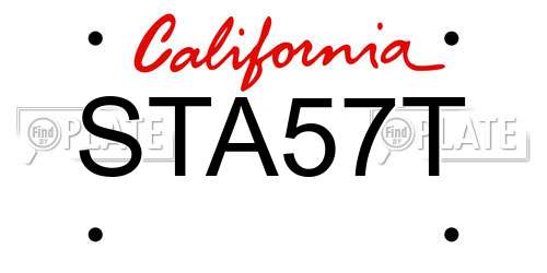 STA57T California License Plate
