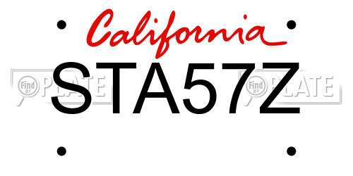 STA57Z California License Plate