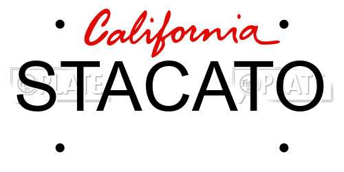 STACATO California License Plate