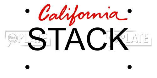 STACK California License Plate