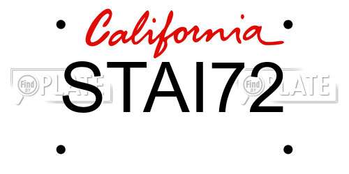 STAI72 California License Plate