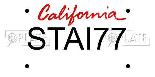 STAI77 California License Plate