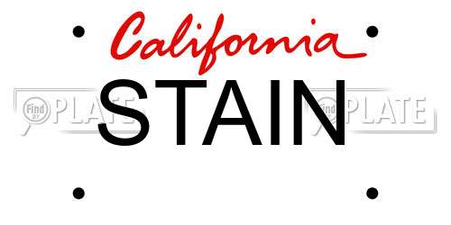 STAIN California License Plate