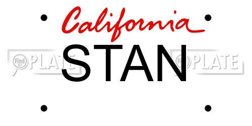 STAN California License Plate