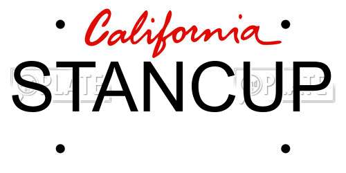 STANCUP California License Plate