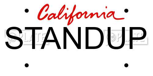 STANDUP California License Plate