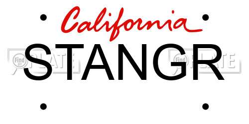 STANGR California License Plate