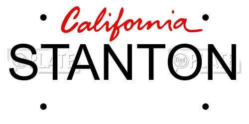 STANTON California License Plate