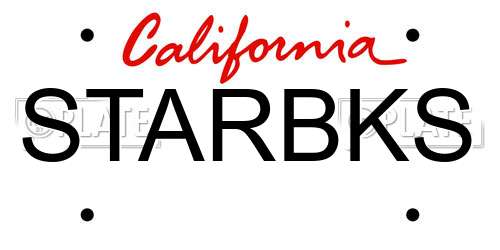 STARBKS California License Plate