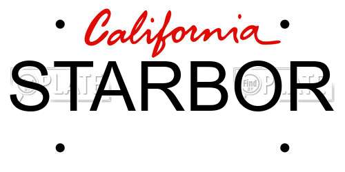 STARBOR California License Plate