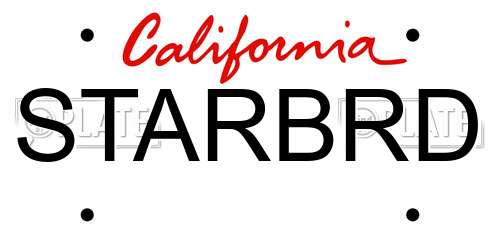 STARBRD California License Plate
