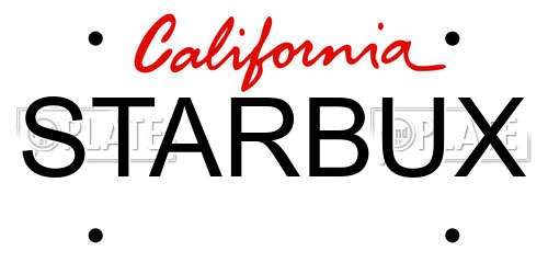 STARBUX California License Plate