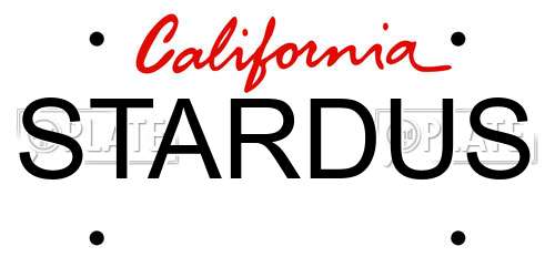 STARDUS California License Plate