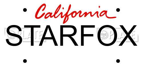 STARFOX California License Plate