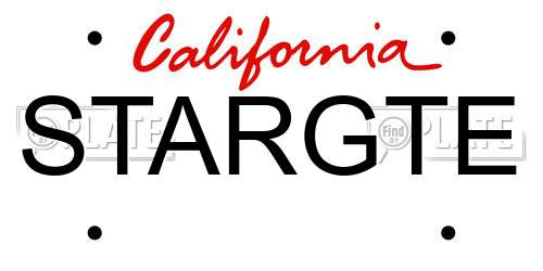 STARGTE California License Plate