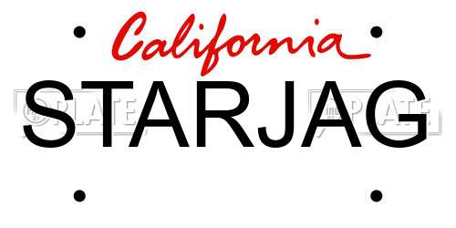 STARJAG California License Plate